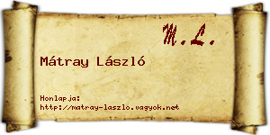 Mátray László névjegykártya